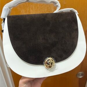 Madewell Suede Dakota Saddle Bag in Dark Carob